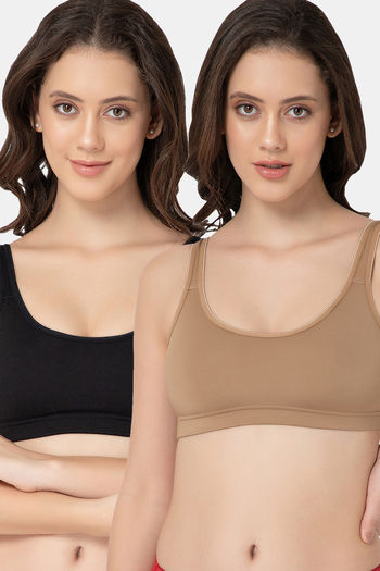 Buy Lady Lyka Modal Sports Bra (Pack of 2) - Multicolor